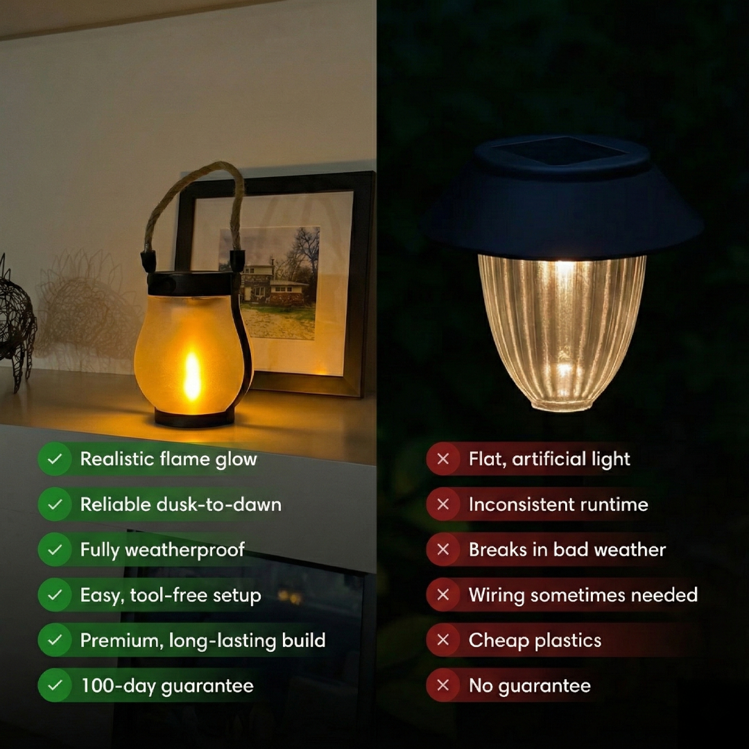 Lóna Solar Ljósker – Hlýtt Logaljós fyrir Útirými