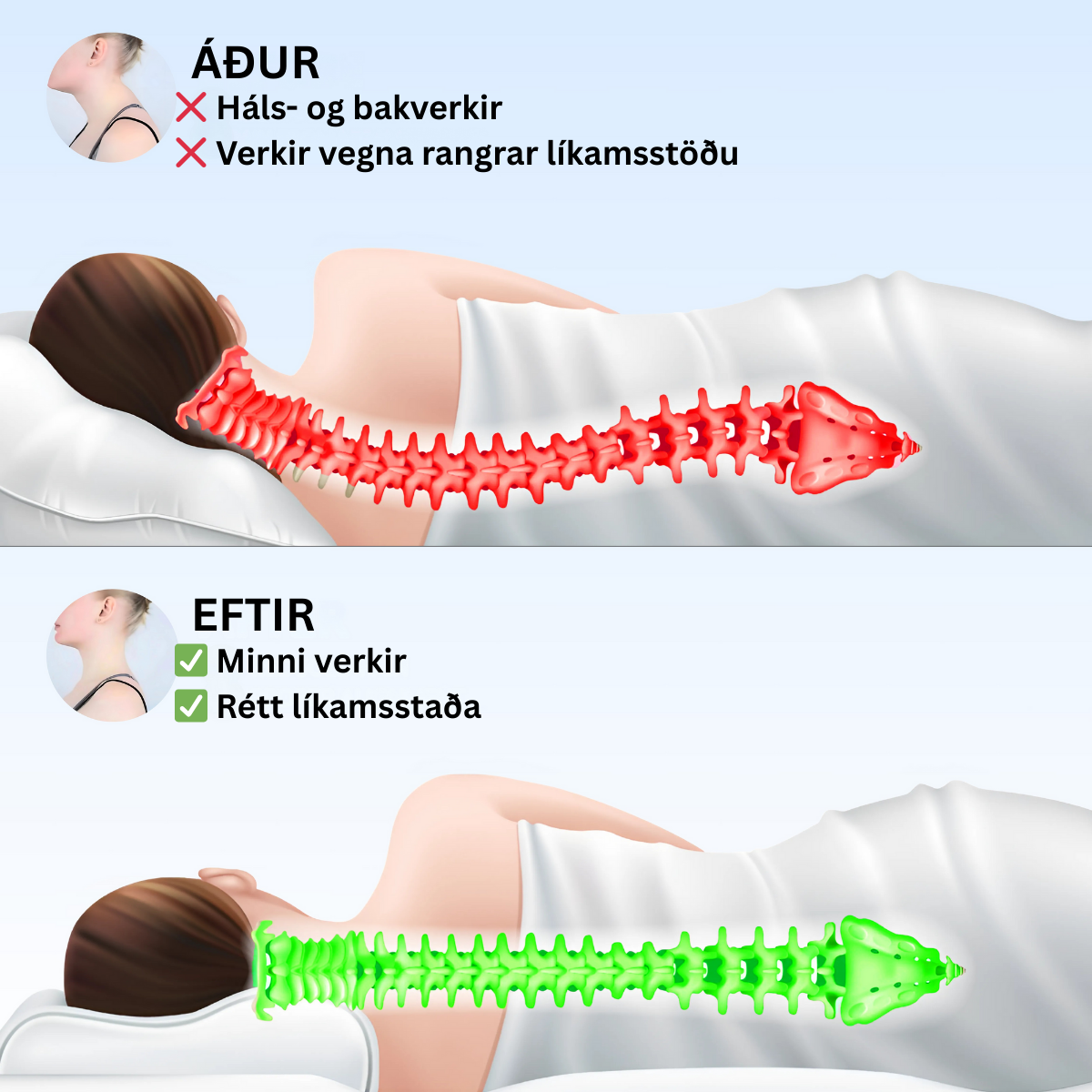 Lóna – Ergónómískur Verkjastillandi Koddi